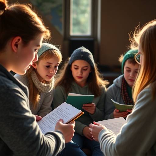 Alunos participando de uma aula de dramaturgia e criaäão de roteiros.
